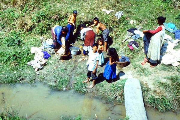 Landleben der Menschen im Kathmandutal