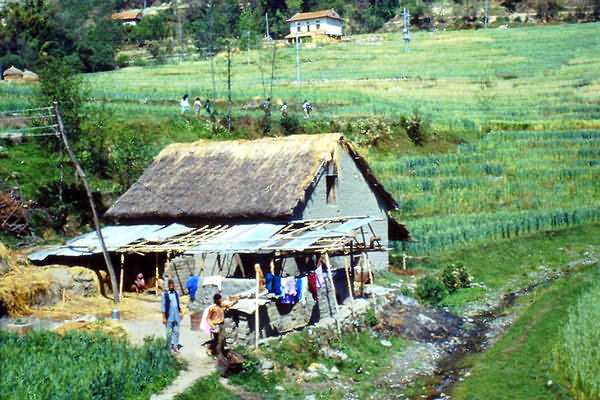 Landleben der Menschen im Kathmandutal