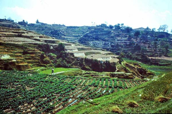 Landleben der Menschen im Kathmandutal