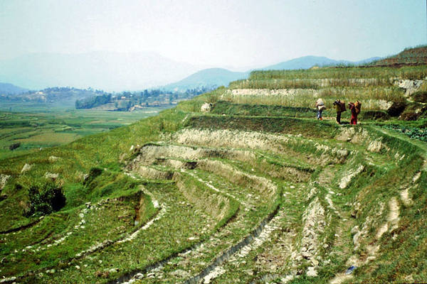 Landleben der Menschen im Kathmandutal