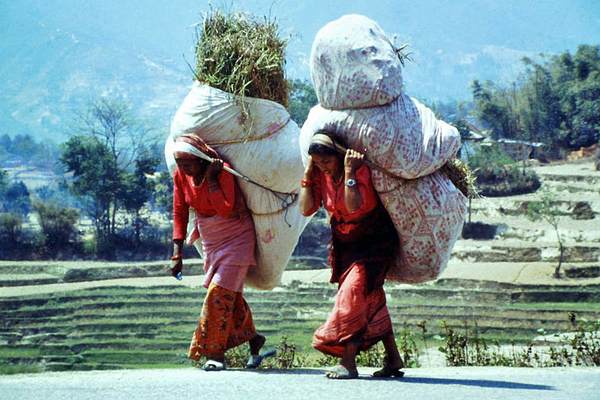 Landleben der Menschen im Kathmandutal