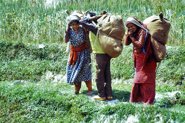 Landleben der Menschen im Kathmandutal